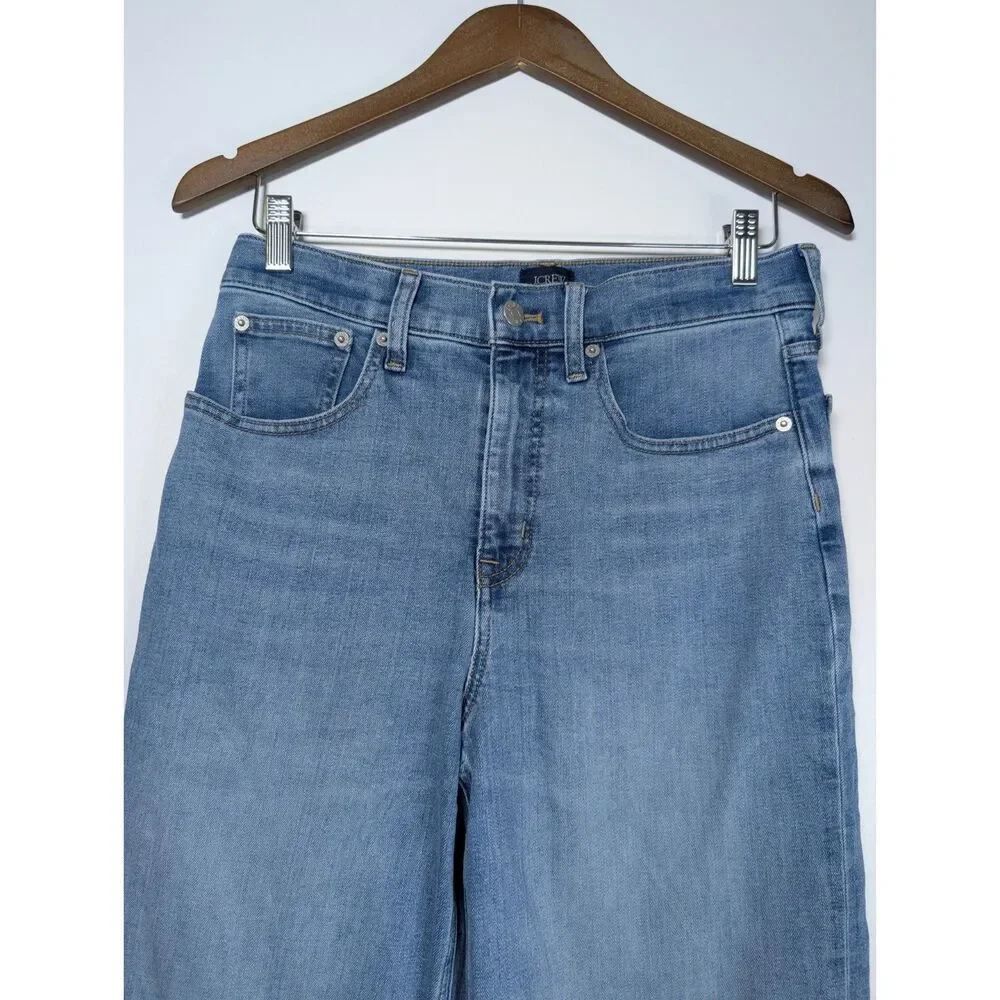 J. Crew Classic Wide-Leg Jeans High-Rise Stretch Denim Size 28 Quiet Luxury